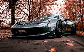 Download Wallpapers Ferrari 458 Italia Autumn 2018 Cars Tuning Supercars Gray 458 Italia Ferrari Besthqwallpapers Com Ferrari 458 Super Cars Ferrari 458 Italia