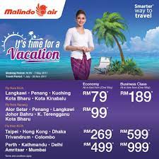 We will alert you when there is an awesome deal ! Malindo Air Domestic Flight Ticket From Rm79 International From Rm229 Booking Until 7 May 2017 Travel 1 July 2017 30 November 2017