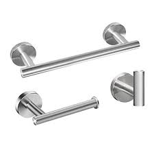 Its minimalist aesthetic paired with its durable stainless steel build make it a coveted towel rail in contemporary bathrooms. Towel Bars Bathroom Hardware Set 3 Pieces Stainless Steel Bathroom Holders Wall Mounted 12 Bath Towel Bar Toilet Paper Holder Towel Robe Hook Heavy Duty Bathroom Accessories Kit Buy Online
