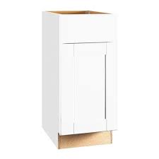 Home depot hampton bay kitchen cabinets white wood. Hampton Bay Shaker Satin White Stock Assembled Base Kitchen Cabinet With Ball Bearing Drawer Glides 15 In X 34 5 In X 24 In Kb15 Ssw The Home Depot
