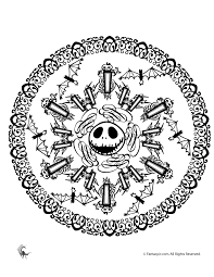 It rears its head, not only on the tv screen but on clothing, totes, jewelry, bedsheets and of course coloring pages! Halloween Mandala Coloring Pages Jack Skellington Nightmare Before Christmas Printable Coloring Pages Coloring Home