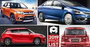 See the list of new maruti suzuki cars available for sale in india with full details on their model prices, specs, variants, body type, fuel type, photos, mileage at drivespark. 2019 Maruti Suzuki Cars And Suvs Price List In India