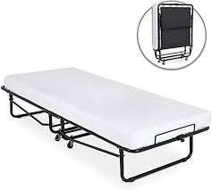 Extra Bed Folding Convenient To Move Extra Twin Size Rollaway Metal Bed Mattress Set Day Bed Guest Foldaway For Gues Folding Guest Bed Roll Away Beds Guest Bed