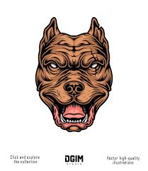 Vintage Pitbull Head Design Pitbulls Mascot Design Graphic Design Studios