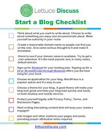 Free Start A Blog Checklist Lettuce Discuss Blog Checklist How To Start A Blog How To Memorize Things