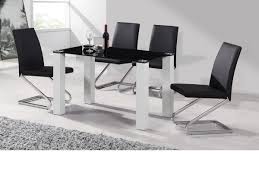 Black gloss dining table and 4 chairs. Delta High Gloss Dining Table Set With 4 Black Or White Dining Chairs