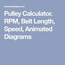 pulley computer rpm belt length speed animated charts