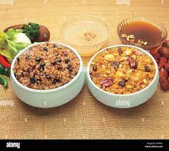 Korean food, soy rice with fruit punch Stock Photo - Alamy