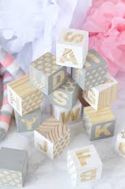 Wooden Baby Blocks Babyshower Craft Diy Pure Sweet Joy