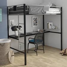 Harper&bright designs twin loft bed w/ desk for kids teens sturdy side angled ladder wood loftbed. Silver Screen Twin Loft Bed With Desk Walmart Com Walmart Com