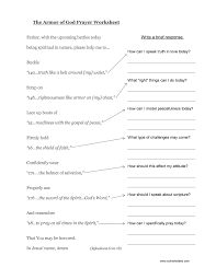 The Armor Of God Prayer Armor Of God Bible Study Worksheet God Prayer