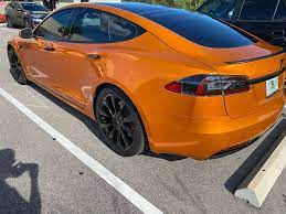 Tangerine Orange Wrap Model S Tesla Model S Dream Cars Tesla