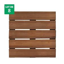 Lame de terrasse lisseo de dimensions 26x140mm ( épaisseur : Lot De 8 Dalles De Terrasse En Bois Traite Autoclave Classe 3 Marron 3 6 50 H50cm Bolenia Leroy Merlin