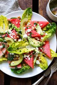 Wassermelonen Feta Salat Mit Minze Und Avocado Kochkarussell Rezept Wassermelonen Feta Salat Feta Salat Wassermelonen Salat