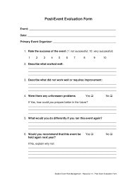 Post Event Evaluation Form 2 Free Templates In Pdf Word