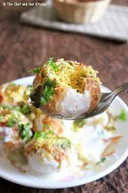 The Chef And Her Kitchen Dahi Puri Chaat Recipes Chaat Recipe Indian Food Recipes Puri Recipes