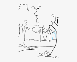 Ink in the drawing, erase the sketch. How To Draw Cartoon Forest Forest Easy Drawing Png Image Transparent Png Free Download On Seekpng