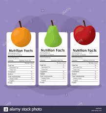 Fruits Healthy Food Nutrition Facts Label Benefits Stock