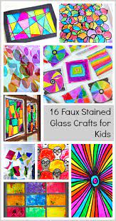 16 Faux Stained Glass Crafts For Kids Stained Glass Crafts Kids Art Projects Glass Crafts