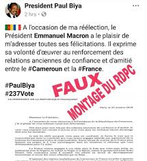 Monsieur le président je commencerai par un petit montage vidéo La Preuve Que La Lettre De Felicitations De Macron A Paul Biya Est Fausse Coups Francs