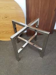 This Polished Stainless Table Base Is Best Suited For Square Or Round Tops But Can Also Be Used On Rectangular In 2020 Table Base Metal Table Base Chrome Dining Table