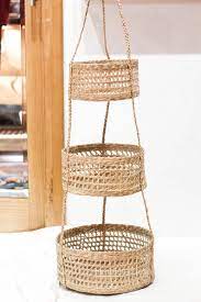 Seagrass Hanging Fruit 3 Tiers Basket Planter Container Etsy In 2021 Hanging Fruit Baskets Woven Baskets Storage Wicker Baskets Storage