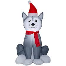 If desired, i can write a name on the christmas ball each of my creations. Home Accents Lighted 3 5 Ft Inflatable Christmas Husky The Home Depot Canada