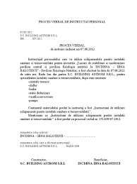 Model de proces verbal pt. Proces Verbal De Instructaj Personal