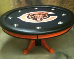 Chicago Bears Logo Nfl Football Custom Felt Team Colors Football Round Poker Table Chicago Bears Man Cave Chicago Bears Logo Custom Poker Tables