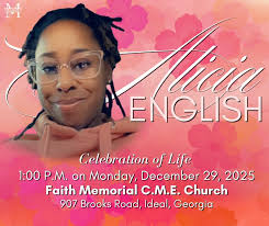 Alicia English, age 46, a native of Macon County, Georgia, peacefully  entered her eternal sleep