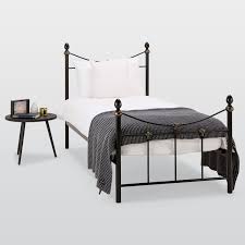 rebecca metal bed frame in satin black and antique gold next day select day delivery bedframes bed frame single bed frame bed
