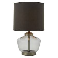 The lazara table lamp measures 31.25h x 18.5dia. 79843 Zen 1 Light Table Lamp Smokey Grey Tinted Glass