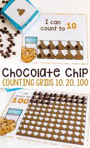 Chocolate Chip Counting Grids For Preschool