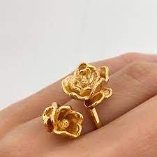 Magnolia Flower Ring Mother S Day Gift In 2021 Cute Rings Gold Necklace Designs Beautiful Rings
