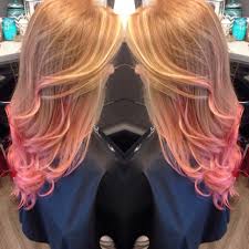 Two colors make up a dip dye; Ginger Hair Pink Tips Dip Dye Pink Hair Orange Hair Red Hair Redhead Colored Hair Ends Pink Hair Dye Dip Dye Hair