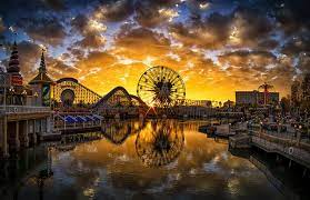 Golden Hour On Paradise Pier Disneyland California Sunset City California Adventure