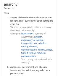 Synonyms for lawlessness in free thesaurus. This Sub Has Nothing To Do With Anarchy Completeanarchy