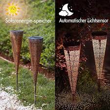 Hallo, ich habe diese lichter. Solarleuchten Garten Metall 2 Stuck Solarlampen Real De