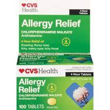 Cvs Health 4 Hour Allergy Relief Chlorpheniramine Maleate Tablets 100 Ct Cvs Pharmacy