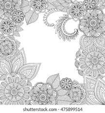 Printable leaf coloring pages for adults. Printable Coloring Page Adults Leaves Flowers Stock Vector Royalty Free 475899514