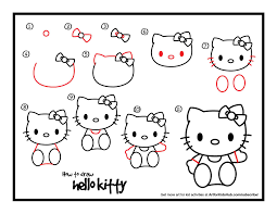 How To Draw Hello Kitty Art For Kids Hub Hello Kitty Drawing Kitty Drawing Children Sketch