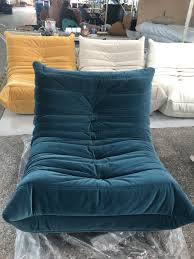 Togo Fireside Chair Replica Blue Velvet Togo Sofa Leather Sofa Living Room Fireside Chairs