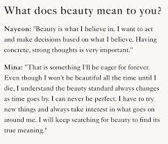 During sleep, your mind keeps working while your body is at rest, creating dreams in the process. Misa á´— On Twitter Nayeon Mina Dahyun S Answers For What Does Beauty Mean To You Were So Well Said There S A Korean Saying That You Smile Not Just Because There S Something To