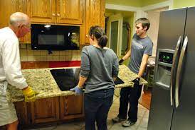 And the only way to remove it is drawing out the oil from the granite countertop. Moving Cabinets Around Removing Granite Counters Young House Love