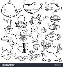 Sea Creatures Coloring Pages Coloring Page 33 Astonishing Sea Creatures Coloring Pages Albanysinsanity Com Doodle Drawings Animal Doodles Coloring Books