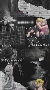 Find seven deadly sins wallpapers hd for desktop computer. Meliodas And Elizabeth Aesthetic Black Wallpaper Seven Deadly Sins Anime Christmas Collage Character Wallpaper