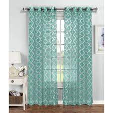 Quatrefoil Printed Sheer Extra Wide Grommet Curtain Panels Walmart Com Grommet Curtains Panel Curtains Curtains