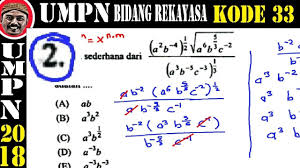 20210319 soal seleksi mandiri politeknik negeri ini terdiri dari dua tipe. Pembahasan Soal Umpn 2018 Bidang Rekayasa Kode Soal 33 Matematika No 2 Eksponensial Youtube