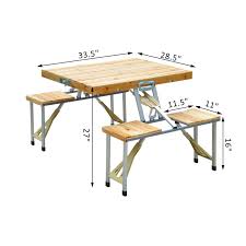 Independent benches attach to the bottom of the table and the set folds to a flat package ideal for transport and storage. Outsunny Portable Folding Picnic Table Camp Suitcase 4 Person Wooden Compact Set With Umbrella Hole Portable Folding Picnic Table Aosom Portable Picnic Table Folding Picnic Table Picnic Table