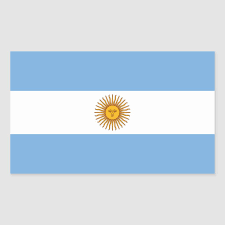 The national flag of argentina consists of three equal horizontal bands of light blue (top), white (centre) and light blue (bottom) the emblem featured on the white band is a yellow sun with a human face. Patriotic Argentinian Flag Rectangular Sticker Zazzle Com Argentina Flag Argentine Flag Argentinian Flag